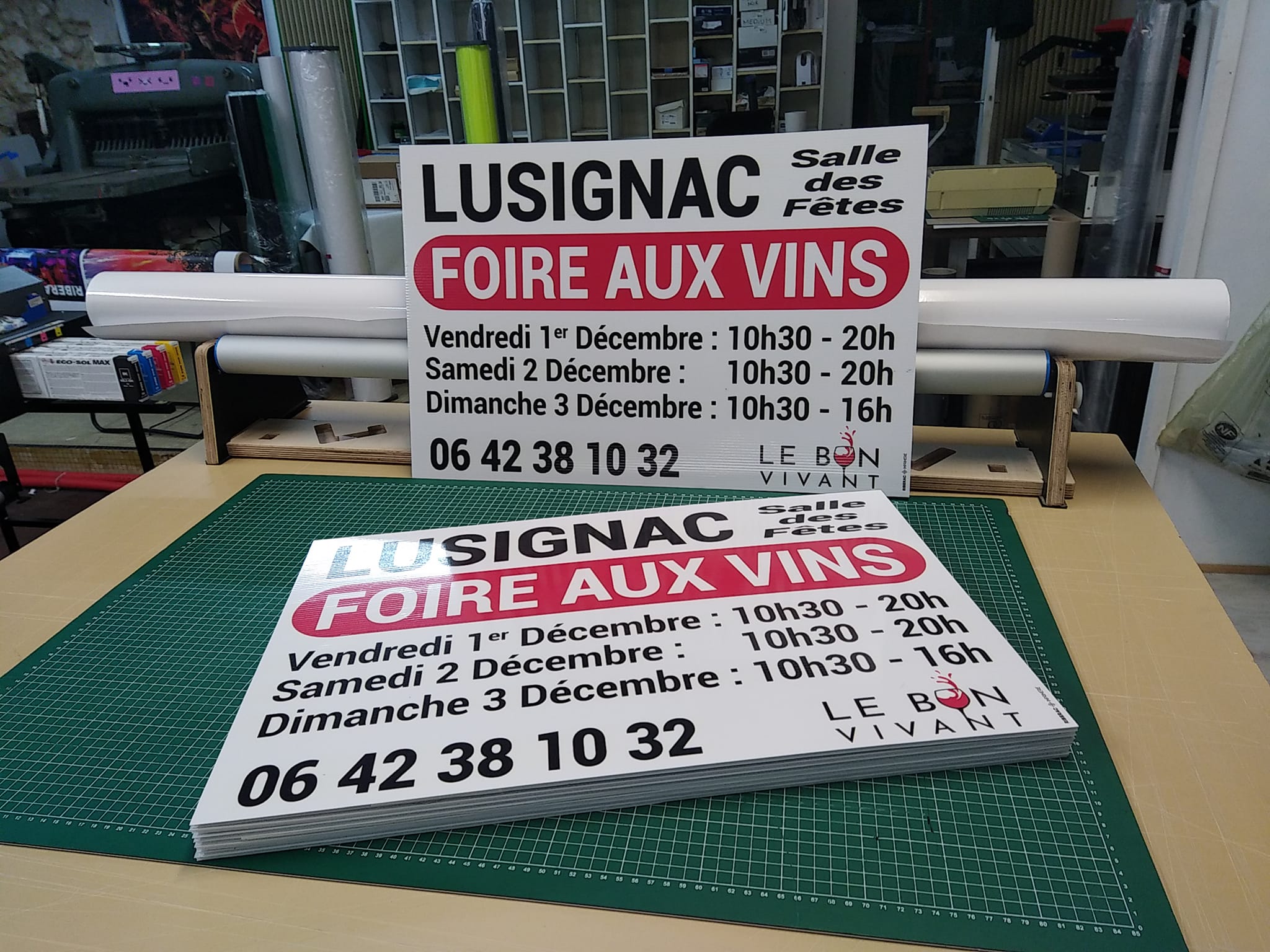 Signalétique dordogne et panneau publicitaire avec Ribérac imprimerie