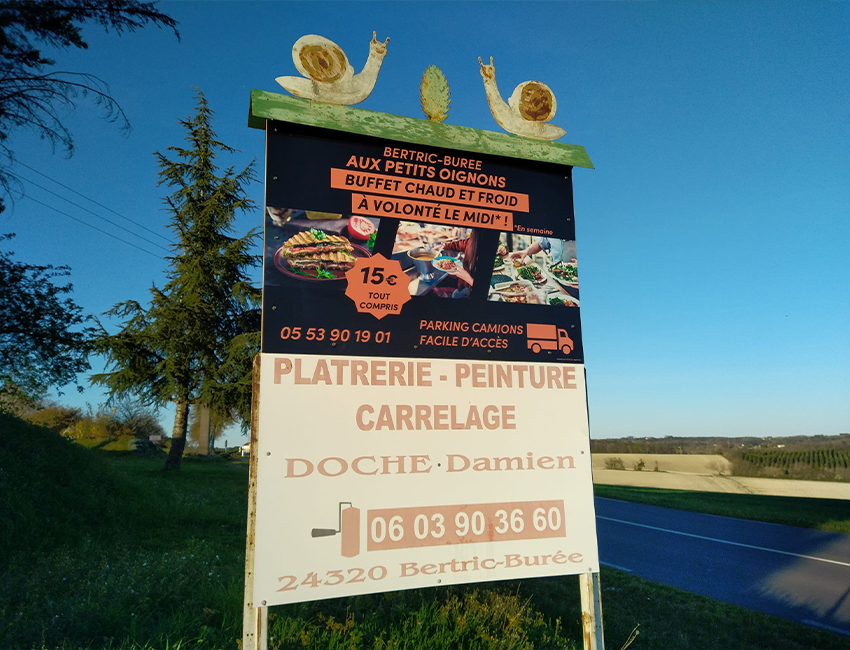 Impression et pose d'enseigne Ribérac Imprimerie